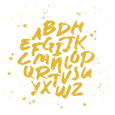 Bir fırça ile yazılmış el çekilmiş mektuplar