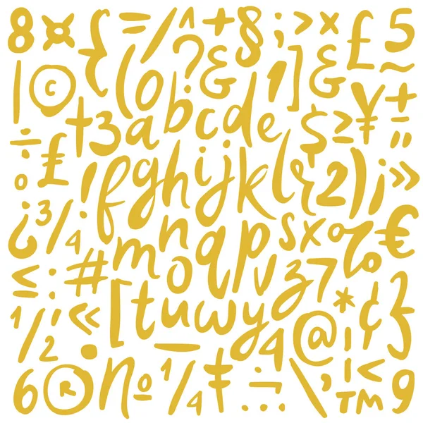 Goldbuchstaben mit dem Pinsel geschrieben — Stockvektor
