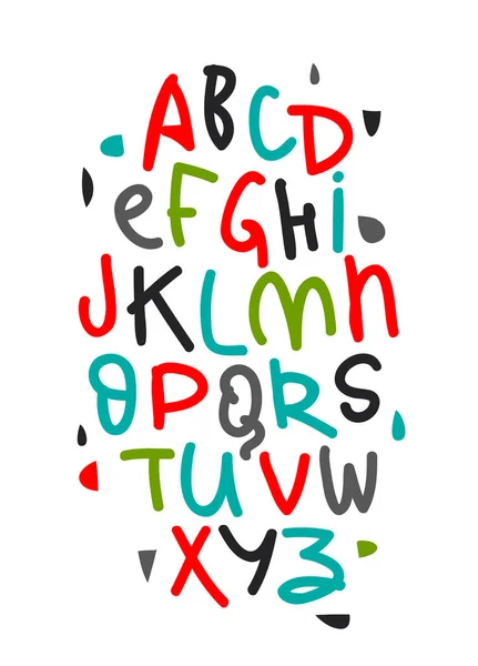 Alfabeto colorido desenhado à mão —  Vetores de Stock
