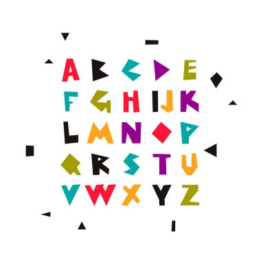 Vektör geometrik alfabe. Yazı tipi
