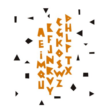 Vektör geometrik alfabe. Yazı tipi ve yazı.