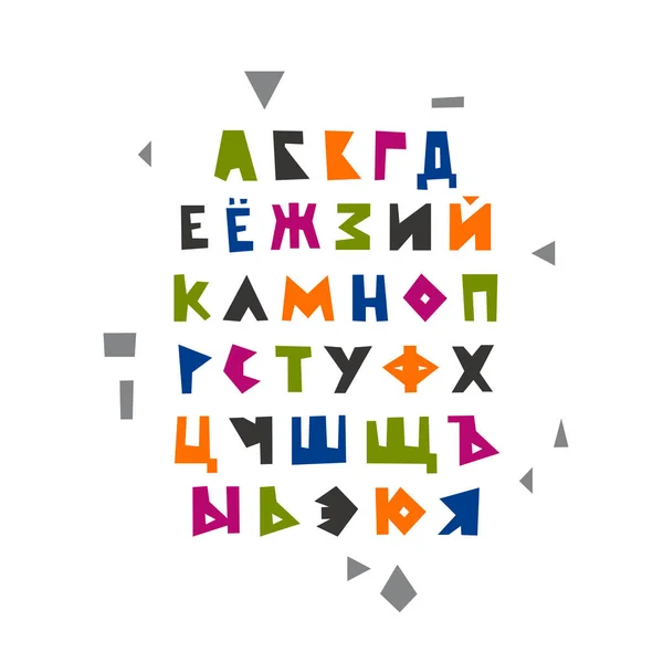Vector geometric Russian alphabet — Stock Vector