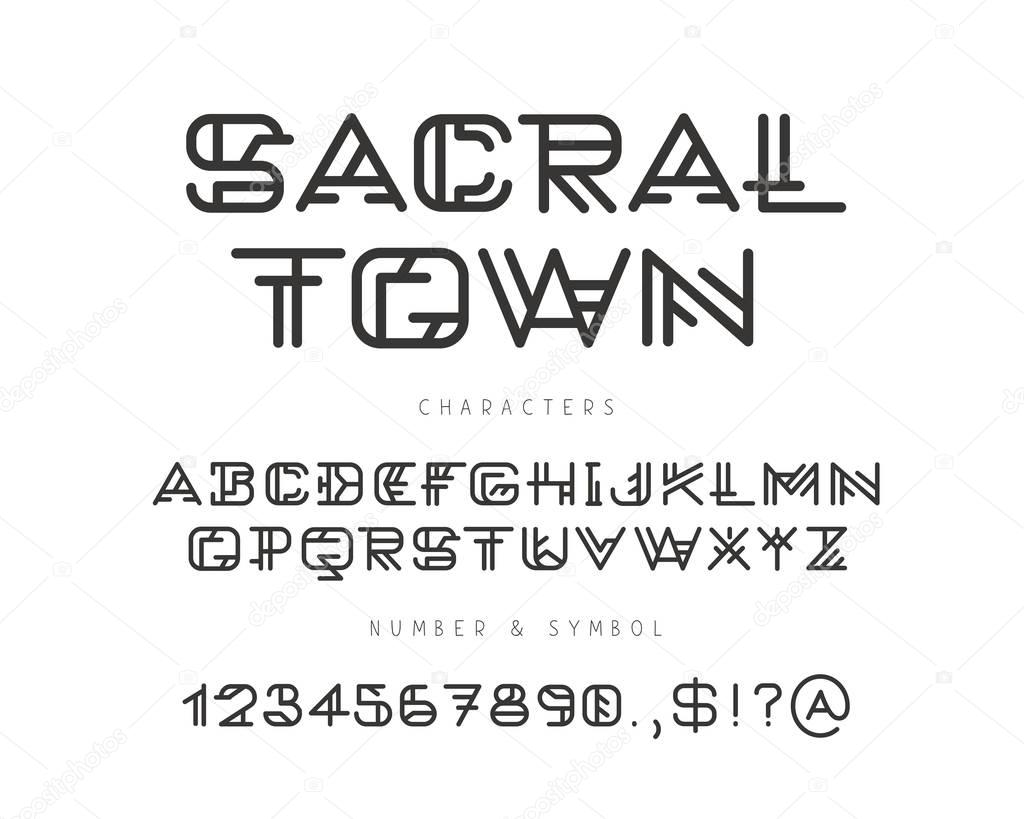 Sacred font. Linear alphabet