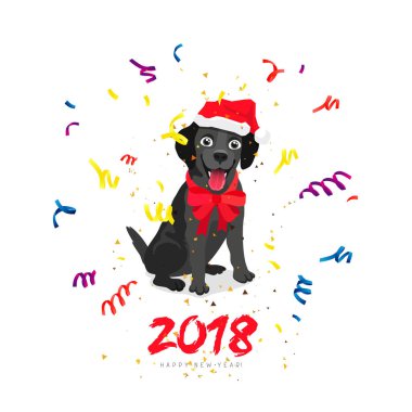 Siyah Labrador. Yeni Yılınız Kutlu Olsun