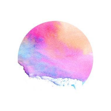 Suluboya kırmızı ve mavi daire