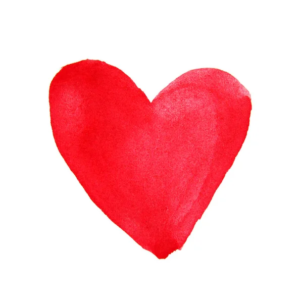 Suluboya kırmızı kalp. Tasarım öğeleri — Stok fotoğraf