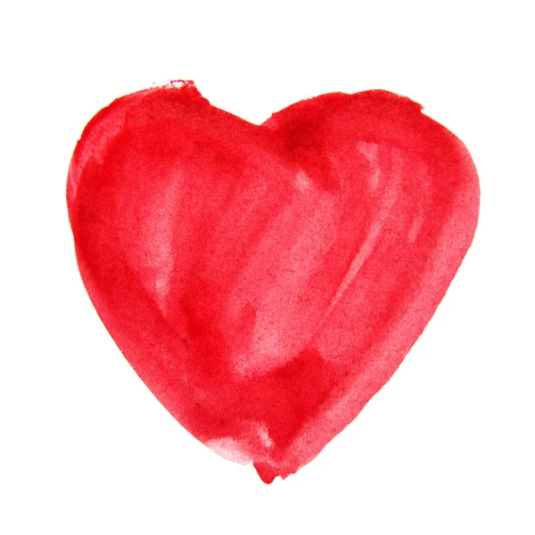 Vattenfärg hjärta. Begreppet ett gratulationskort — Stockfoto