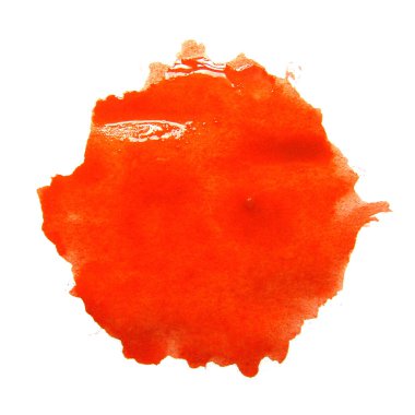 Beyaz zemin üzerine suluboya turuncu nokta