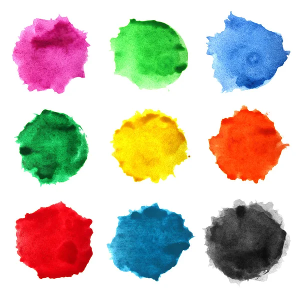 Sulu Boya lekeleri beyaz bir arka plan ayarla