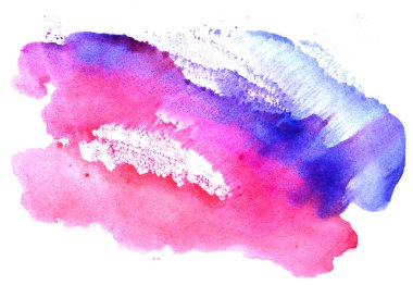 Suluboya mavi-kırmızı leke