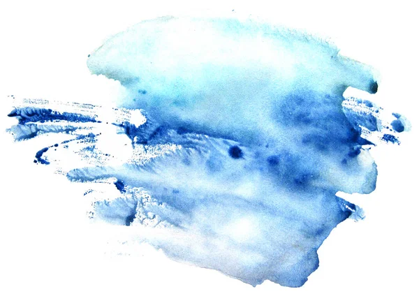 Ακουαρέλα μπλε κηλίδα σε λευκό φόντο — Φωτογραφία Αρχείου