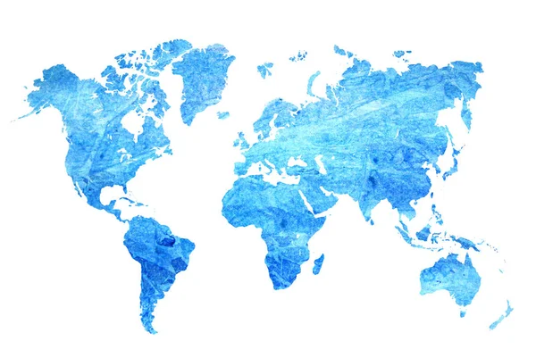แผนที่สีน้ําสีฟ้าของโลก — ภาพถ่ายสต็อก