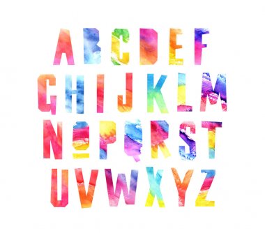 Suluboya alfabe. Güzel mektuplar