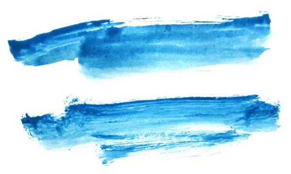 Tinta azul acuarela sobre fondo blanco —  Fotos de Stock