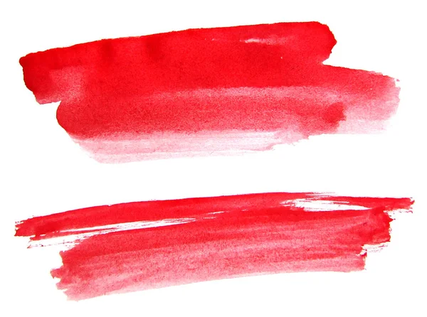 Vermelho aquarela pincéis tinta no fundo branco — Fotografia de Stock