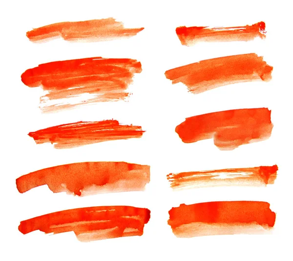 Σειρά από πορτοκαλί μελάνι σε λευκό φόντο — Φωτογραφία Αρχείου