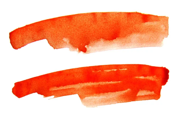 Πορτοκαλί Υδατογραφία βούρτσες μελάνι — Φωτογραφία Αρχείου