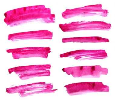 Beyaz arka plan üzerinde Mor mürekkep kümesi