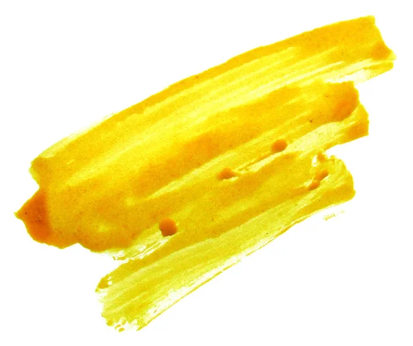 Tinta escova de aquarela amarela — Fotografia de Stock
