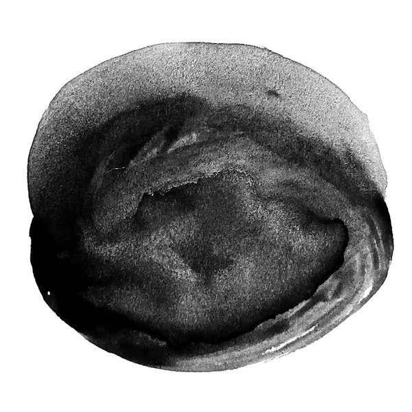 Tinta círculo preto em um fundo branco — Fotografia de Stock