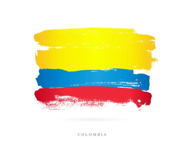 Flag of Colombia. Brush strokes — Stock Vector
