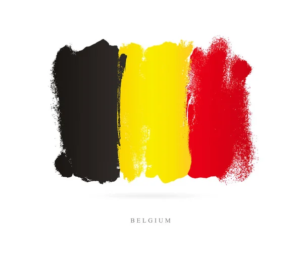 Vlajka Belgie. Tahy štětce — Stockový vektor