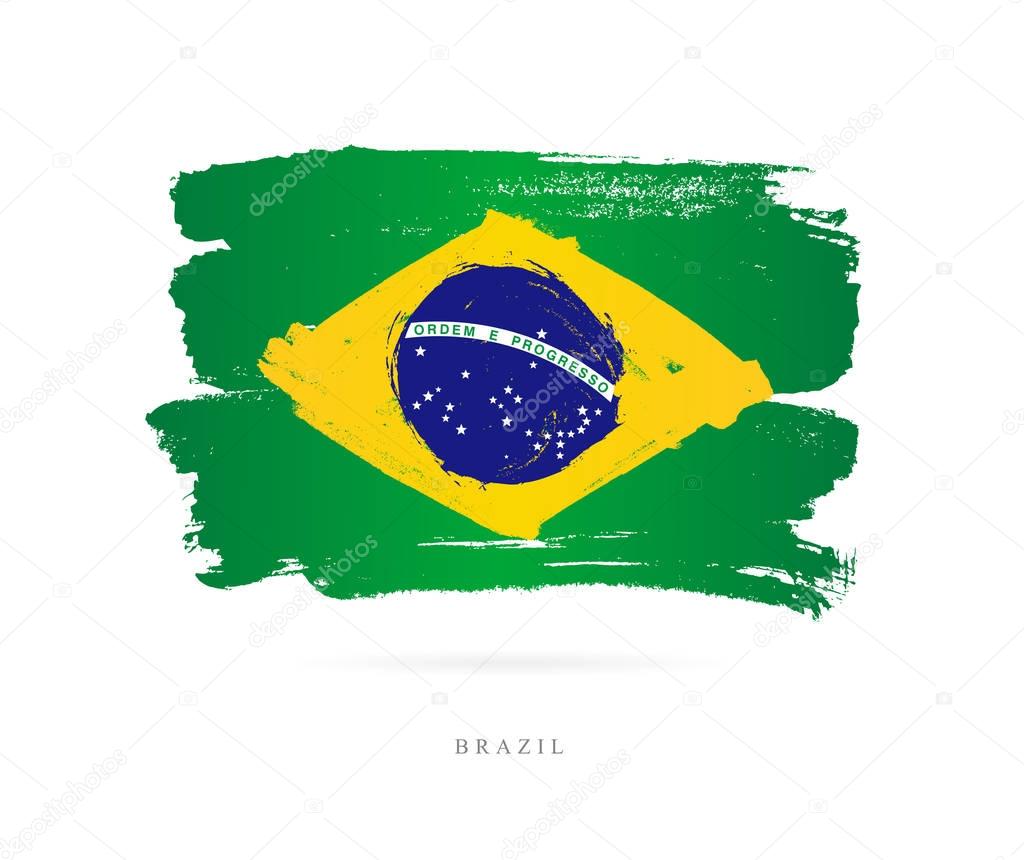 Flag of Brazil. Abstract concept