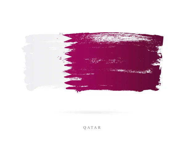 Прапор Катару. Мазки пензля — стоковий вектор