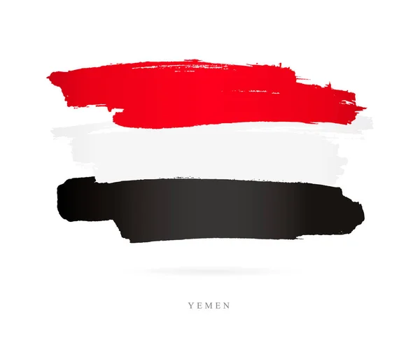 Yemen bayrağı. Fırça darbeleri — Stok Vektör