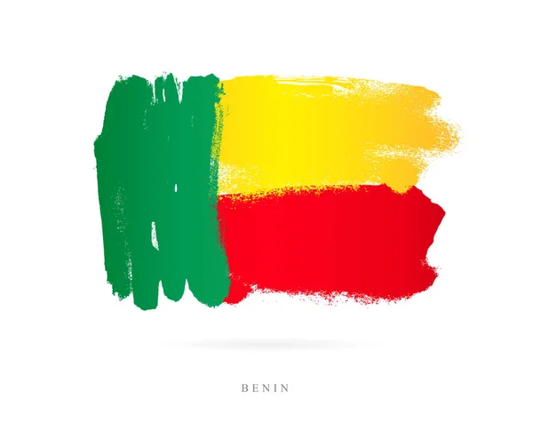 La bandera de Benín. Concepto abstracto — Vector de stock