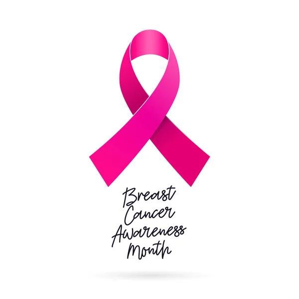 Breast cancer awareness hónap. Rózsaszín szalag — Stock Vector