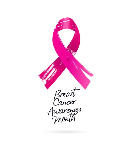 Breast cancer awareness hónap. Rózsaszín szalag — Stock Vector