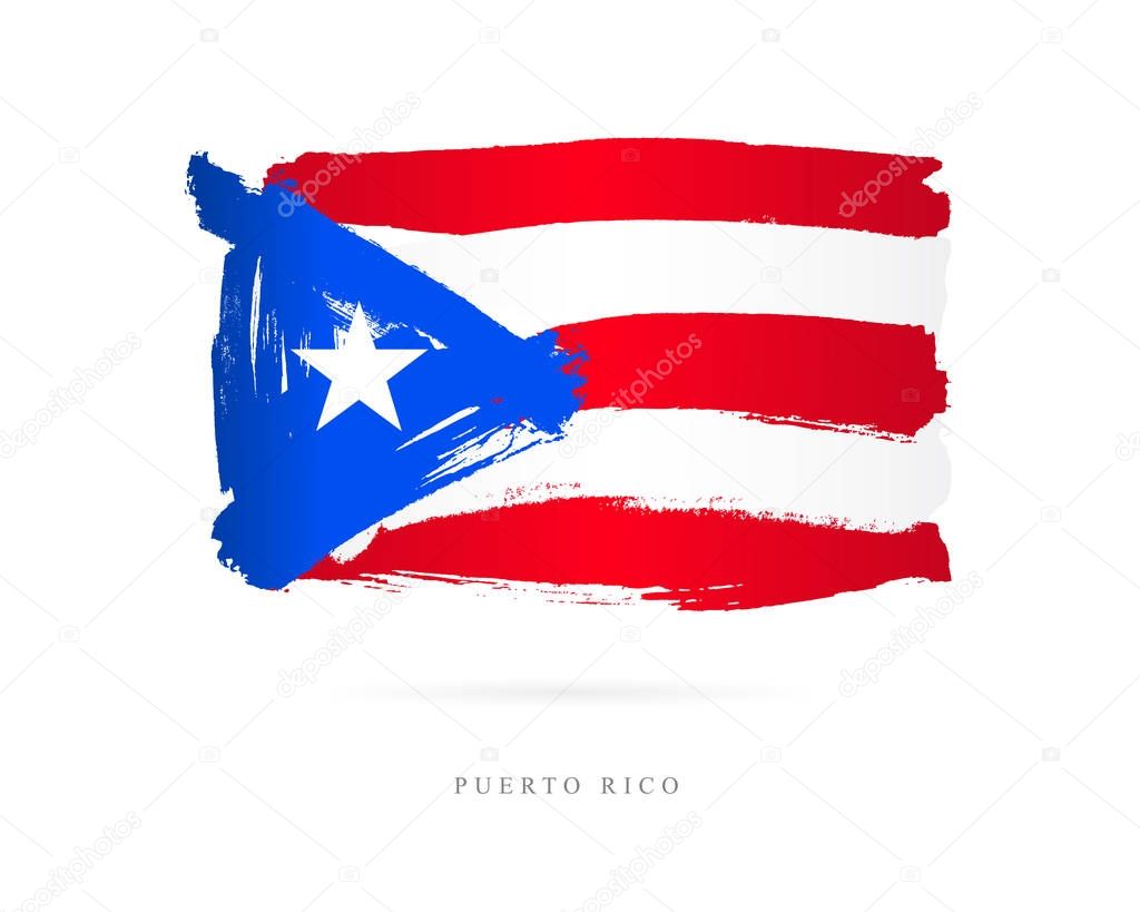 Flag of Puerto Rico. Abstract concept