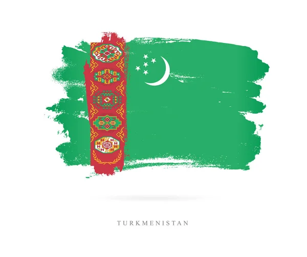 Bandiera del Turkmenistan. Concetto astratto — Vettoriale Stock