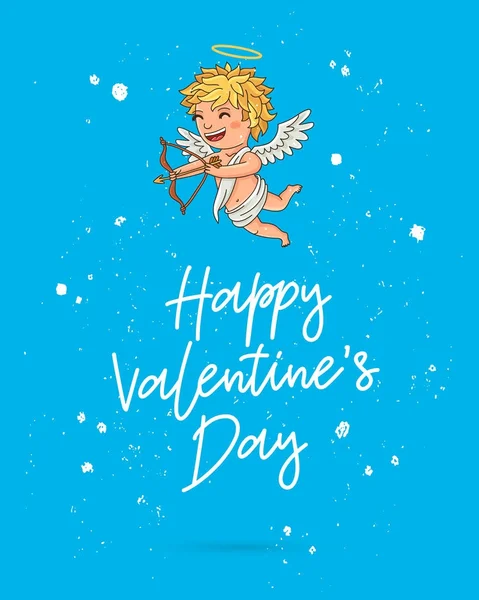 Feliz día de San Valentín. Ángel lindo — Vector de stock