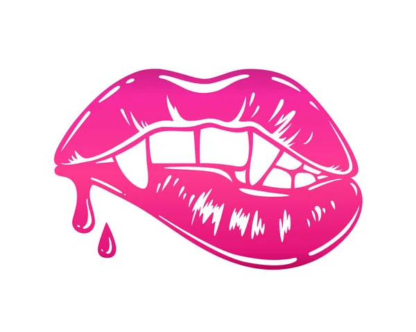 Sexy female vampire's mouth — Stock Vector