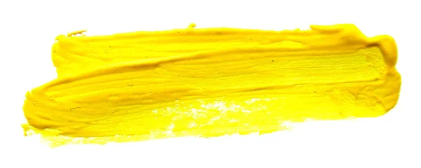 Pincel de guache abstrato amarelo — Fotografia de Stock