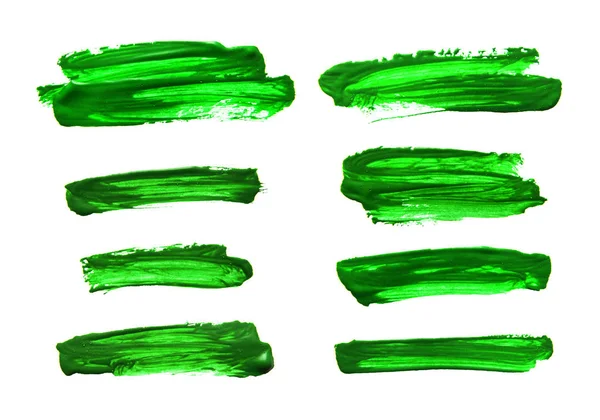 Σύνολο των πινελιών πράσινο αφηρημένη γκουάς — Φωτογραφία Αρχείου