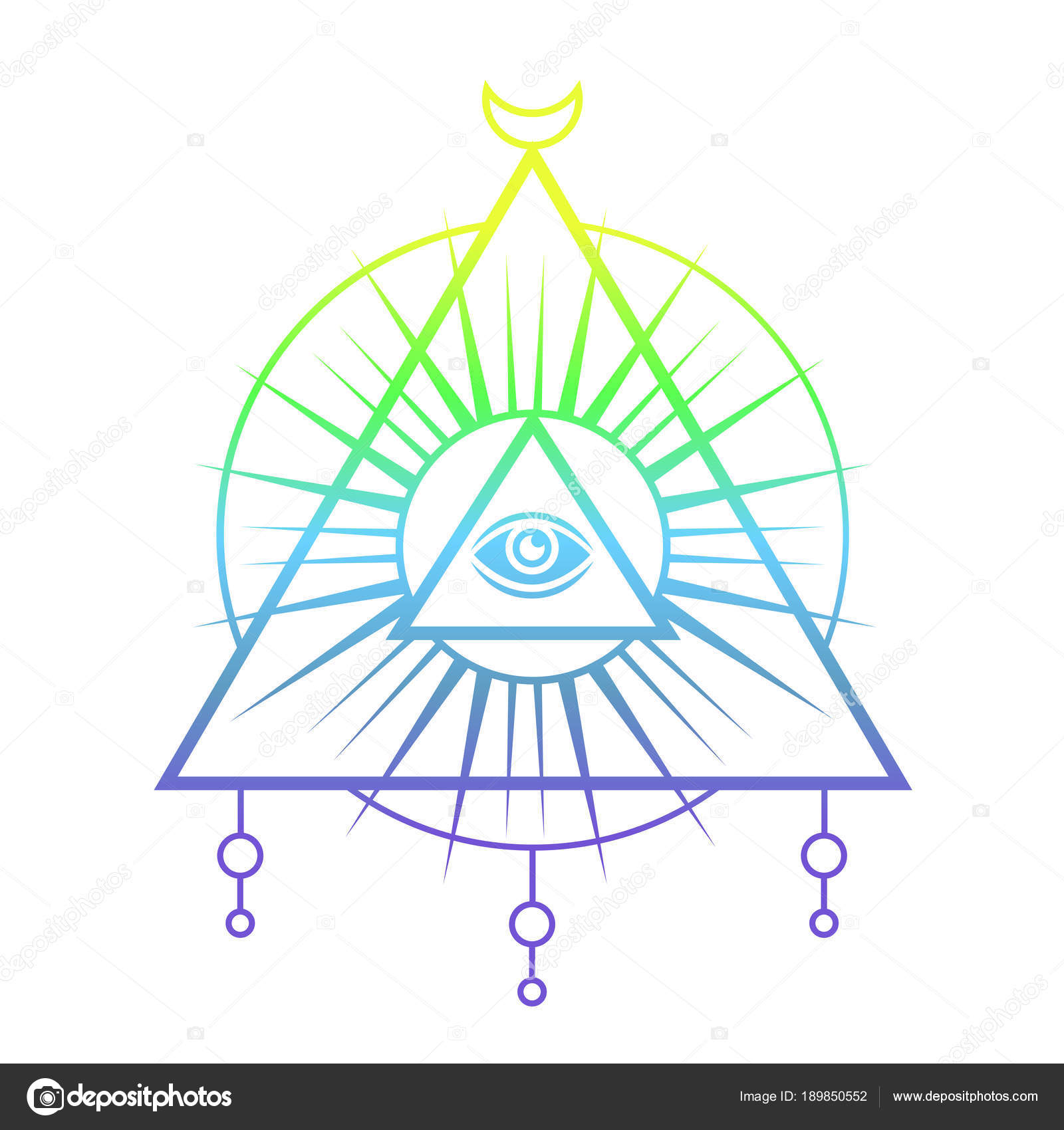 Sacred eye. Tattoo mystic design Stock Vector Image by ©chekat #189850552