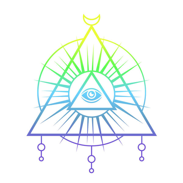 Sacred eye. Tattoo mystic design