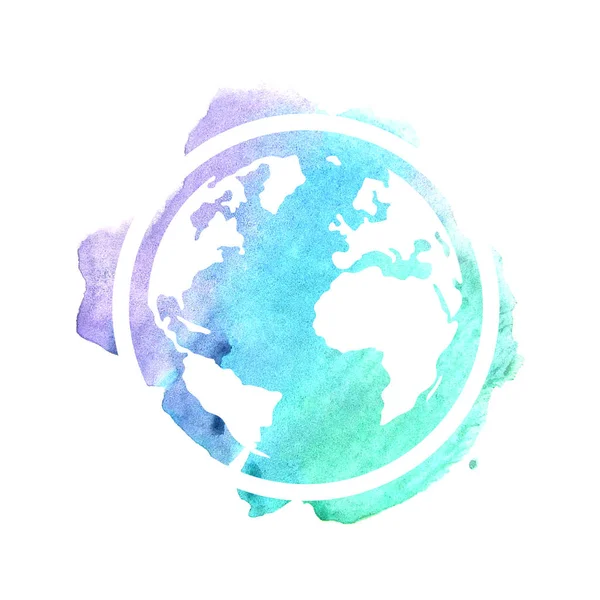 Acuarela planeta Tierra ilustración — Foto de Stock