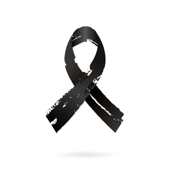 Black awareness ribbon icon for pray