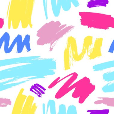 Beyaz arka plan üzerinde renkli vuruşları seamless modeli