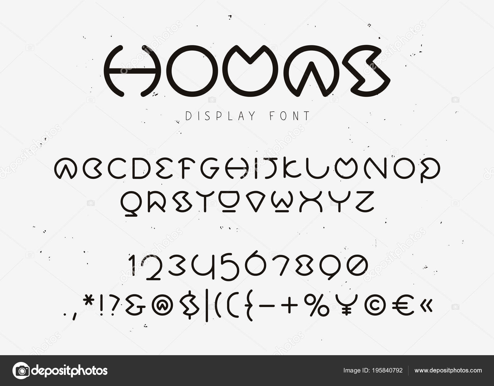 线性圆向量字母表英文字母数字和符号神圣的字体设计元素图库矢量图©chekat 195840792