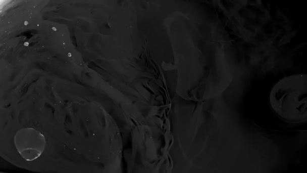 Fond Abstrait Encre Noire Joliment Tourbillonner Dans Eau Mouvement Douceur — Video