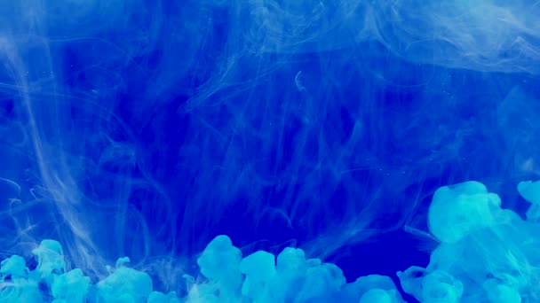 凉爽的蓝色抽象背景 时尚的现代背景 酷的趋势屏幕保护程序 水彩油墨在水中 — 图库视频影像