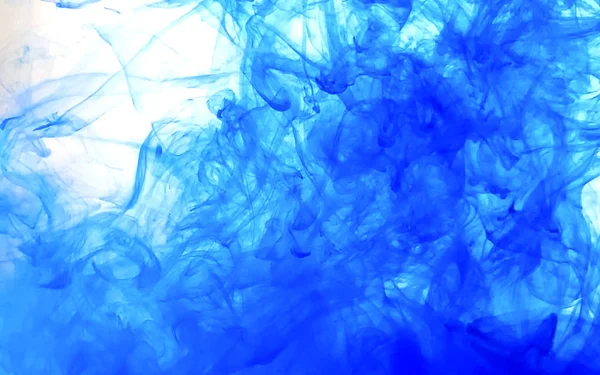 Blauwe fantastische abstracte achtergrond. Aquarelinkt in water. Koekje — Stockfoto