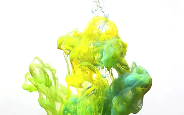 Geel-groen-blauwe abstracte achtergrond. Krachtige explosie van pai — Stockfoto