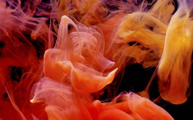 Kozmik kırmızı-sarı-turuncu soyut arka plan. Şık modern tec