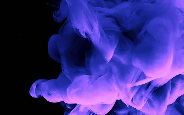 Akvarellbläck i vatten. Violett utrymme abstrakt bakgrund. — Stockfoto